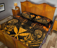 Polynesian Hawaii (Kanaka Maoli) Quilt Bed Set - Gold Turtle Homeland - Polynesian Pride