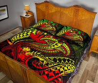 Vanuatu Polynesian Quilt Bed Set - Reggae Shark Polynesian Tattoo - Polynesian Pride