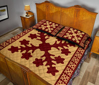 Hawaiian Quilt Pattern Many Plumeria Quilt Bed Set - Polynesian Pride