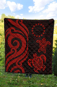 Cook Islands Premium Quilt - Red Tentacle Turtle - Polynesian Pride
