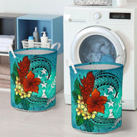 Kosrae State Laundry Basket - Custom Personalised Tropical Flowers Style - Polynesian Pride