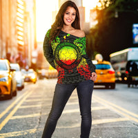 Northern Mariana Islands Polynesian Shoulder Sweater Map Reggae - Polynesian Pride