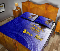 American Samoa Polynesian Custom Personalised Personalized Quilt Bed Set - Bald Eagle (Blue) - Polynesian Pride