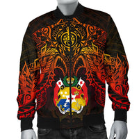 Tonga Polynesian Bomber Jacket (Men) - Red Manta Ray - Polynesian Pride