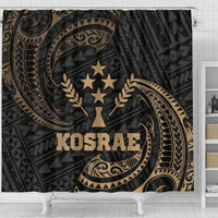 Kosrae Micronesia Shower Curtain - Gold Tribal Wave - Polynesian Pride