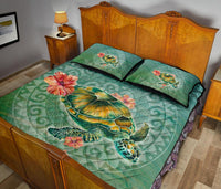Hibiscus Turtle Swimming Quilt Bed Set - Polynesian Pride