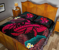 Hawaii Turtle Polynesian Tropical Quilt Bed Set - Ghia Style Pink - Polynesian Pride