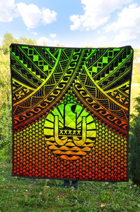 Polynesian Tahiti Premium Quilt - Reggae Vintage Polynesian Patterns - Polynesian Pride