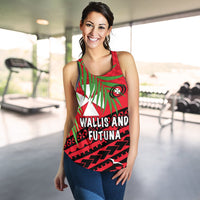 Wallis and Futuna Rugby Women Racerback Tank Coconut Leaves - Polynesian Pride