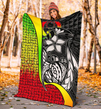 Pohnpei Micronesia Premium Blanket Reggae - Turtle With Hook - Polynesian Pride