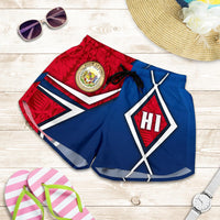 Polynesian Hawaii Women Shorts - Hawaii Seal Women Blue - Polynesian Pride