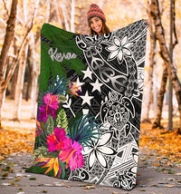 Kosrae Premium Blanket - Turtle Plumeria Banana Leaf - Polynesian Pride