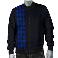 Hawaii Kakau Polynesian Anchor Map Men's Bomber Jacket - Blue - Polynesian Pride