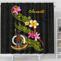 Vanuatu Polynesian Shower Curtain - Plumeria Tribal - Polynesian Pride