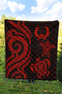 Pohnpei Premium Quilt - Red Tentacle Turtle - Polynesian Pride
