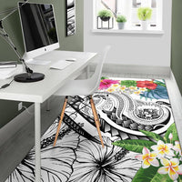 Polynesian Hawaii Area Rug - Summer Plumeria (White) - Polynesian Pride