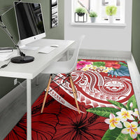 FSM Polynesian Area Rug - Summer Plumeria (Red) - Polynesian Pride