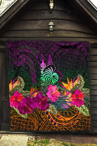 New Caledonia Polynesian Premium Quilt - Summer Hibiscus - Polynesian Pride