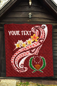 Pohnpei Personalised Premium Quilt - Pohnpei Seal Polynesian Patterns Plumeria - Polynesian Pride