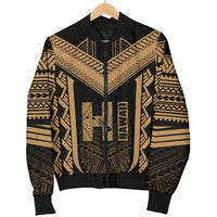 Hawaiian Kanaka Polynesian Men's Bomber Jacket Active Gold - Polynesian Pride