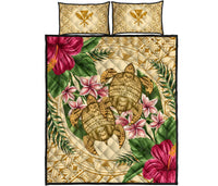 Hawaii Quilt Bed Set - Turtle Strong Pattern Hibiscus Plumeria AH - Polynesian Pride