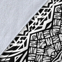 Hawaiian Tribal Polynesian Premium Blanket - Circle Style White - Polynesian Pride