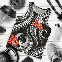 Pohnpei Micronesian Men Tank Top - Black Plumeria BLACK - Polynesian Pride