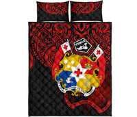 Tonga Polynesian Quilt Bed Set - Tongan Coat Of Arms Polynesian Tattoo - Polynesian Pride