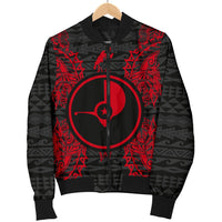 Yap Polynesian Men's Bomber Jacket Map Red - Polynesian Pride