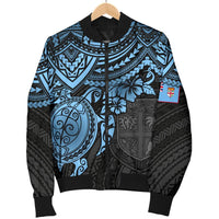 Fiji Polynesian Bomber Jacket (Men) - Blue Turtle - Polynesian Pride