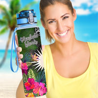 Marshall Islands Hydro Tracking Bottle - Turtle Plumeria Banana Leaf - Polynesian Pride