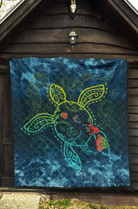 Hawaii Quilt - Hawaii Turtle Map Plumeria - Polynesian Pride