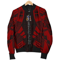 Norfolk Island Men Bomber Jackets - Polynesian Tattoo Red - Polynesian Pride
