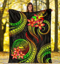 American Samoa Polynesian Premium Blanket - Reggae Plumeria - Polynesian Pride
