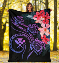 Hawaii Turtle Polynesian Tropical Premium Blanket - Cora Style Pink - Polynesian Pride