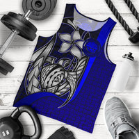 Federated States of Micronesia Men's Tank Top Blue - Turtle With Hook - Polynesian Pride