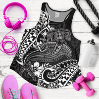 Guam Polynesian Women's Racerback Tank - White Shark Polynesian Tattoo - Polynesian Pride