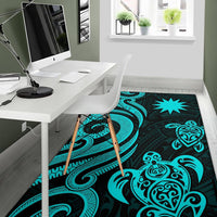 Nauru Area Rug - Turquoise Tentacle Turtle - Polynesian Pride