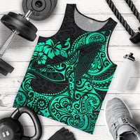 Polynesian Hawaii Men's Tank Top - Polynesian Turquoise Humpback Whale Turquoise - Polynesian Pride