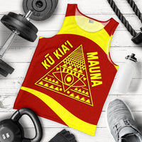 Mauna Kea Men's Tank Top 09 Red - Polynesian Pride