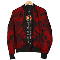 Tonga Men Bomber Jackets - Polynesian Tattoo Red - Polynesian Pride