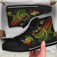 Polynesian High Top Shoes - Reggae Turtle - Polynesian Pride