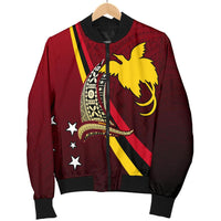 Papua New Guinea Men Bomber Jacket - Sailing Style RED - Polynesian Pride