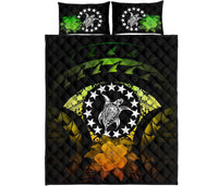 Cook Islands Polynesian Quilt Bed Set Hibiscus Reggae - Polynesian Pride