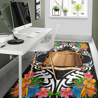Tokelau Area Rug - Coat OfArmsWith Tropical Flowers - Polynesian Pride