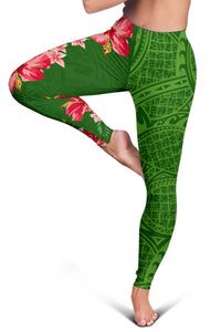 Hawaii Tropical Flowers Polynesian - Hawaiian Women's Leggings - Curtis Style - Polynesian Pride