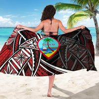 Guam Sarong - Tribal Flower Special Pattern Red Color - Polynesian Pride
