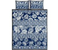 Hawaii Tropical Pattern Quilt Bed Set Quilt Bed Set Blue - Polynesian Pride