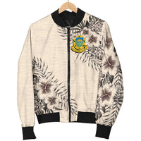 Tuvalu Men's Bomber Jacket - The Beige Hibiscus - Polynesian Pride