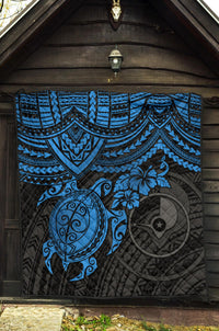 Yap Polynesian Premium Quilt - Blue Turtle - Polynesian Pride